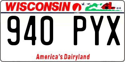 WI license plate 940PYX