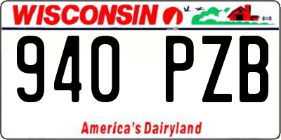 WI license plate 940PZB