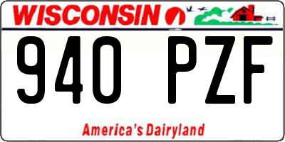 WI license plate 940PZF