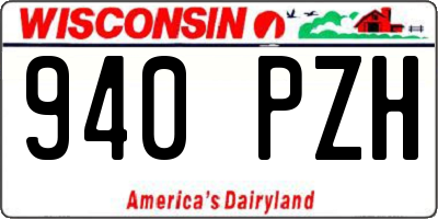 WI license plate 940PZH