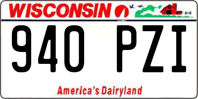 WI license plate 940PZI