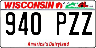 WI license plate 940PZZ