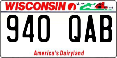 WI license plate 940QAB