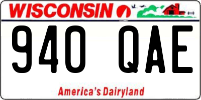WI license plate 940QAE