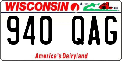 WI license plate 940QAG