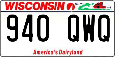 WI license plate 940QWQ