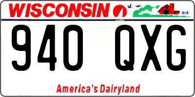 WI license plate 940QXG