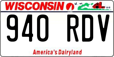 WI license plate 940RDV