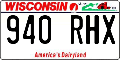 WI license plate 940RHX