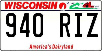 WI license plate 940RIZ