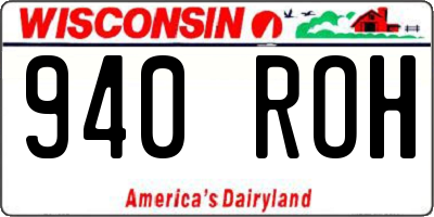 WI license plate 940ROH
