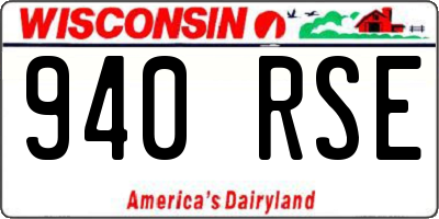 WI license plate 940RSE