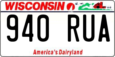 WI license plate 940RUA