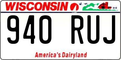 WI license plate 940RUJ