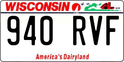 WI license plate 940RVF