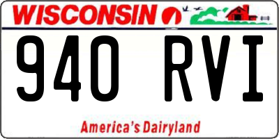 WI license plate 940RVI