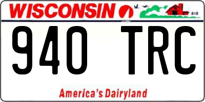 WI license plate 940TRC