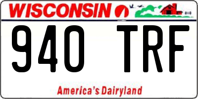 WI license plate 940TRF