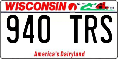WI license plate 940TRS