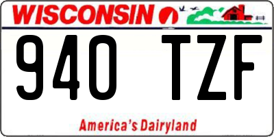 WI license plate 940TZF