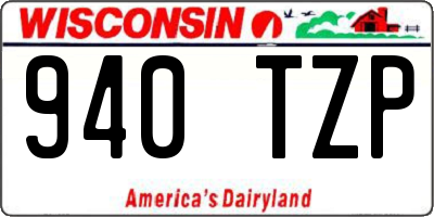WI license plate 940TZP