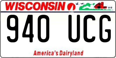 WI license plate 940UCG