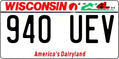 WI license plate 940UEV