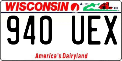 WI license plate 940UEX