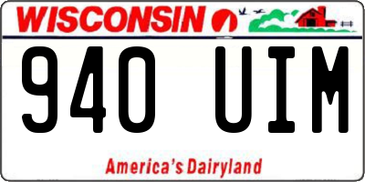 WI license plate 940UIM