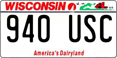 WI license plate 940USC
