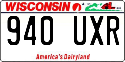 WI license plate 940UXR