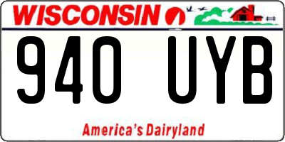 WI license plate 940UYB