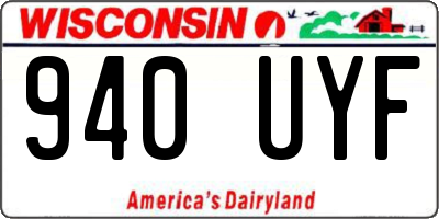 WI license plate 940UYF