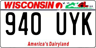WI license plate 940UYK