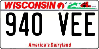 WI license plate 940VEE