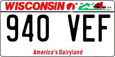 WI license plate 940VEF