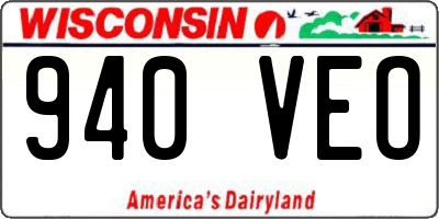 WI license plate 940VEO