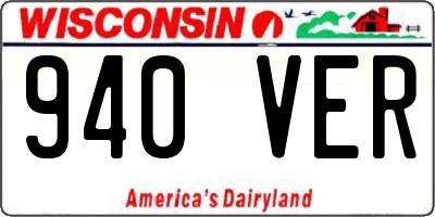 WI license plate 940VER