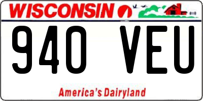 WI license plate 940VEU