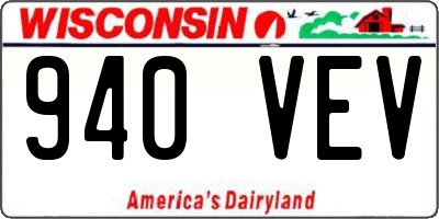 WI license plate 940VEV