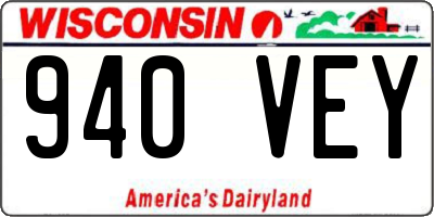 WI license plate 940VEY