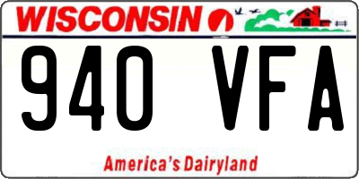 WI license plate 940VFA