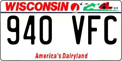 WI license plate 940VFC