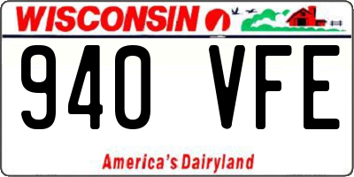 WI license plate 940VFE