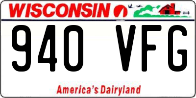 WI license plate 940VFG