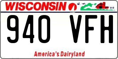 WI license plate 940VFH