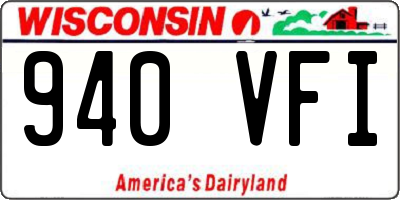 WI license plate 940VFI