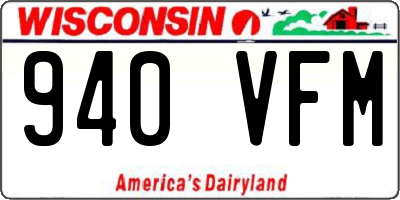 WI license plate 940VFM