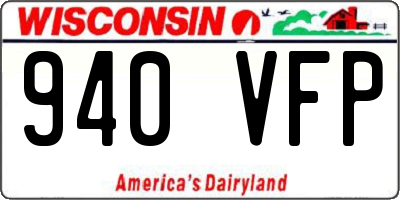 WI license plate 940VFP