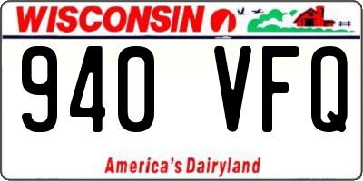 WI license plate 940VFQ